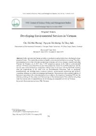 Phát triển dịch vụ môi trường ở Việt Nam - Chu Thị Mai Phương
