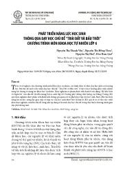 Phát triển năng lực học sinh thông qua dạy học chủ đề “Trái đất và bầu trời” chương trình môn Khoa học tự nhiên Lớp 6 - Nguyễn Thị Thanh Vân