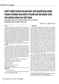 Phát triển thang đo đạo đức của người bán hàng trong thương mại điện tử dưới góc độ nhận thức của khách hàng tại Việt Nam - Thân Thanh Sơn