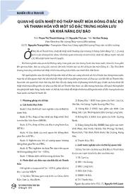 Quan hệ giữa nhiệt độ thấp nhất mùa đông ở Bắc Bộ và Thanh Hóa với một số đặc trưng hoàn lưu và khả năng dự báo - Phạm Thị Thanh Hương