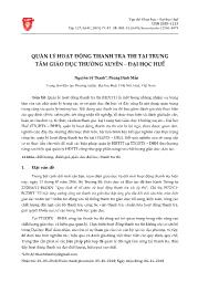 Quản lý hoạt động thanh tra thi tại trung tâm giáo dục thường xuyên – Đại học Huế