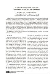 Quản lý tài nguyên nước thích ứng với biến đổi khí hậu dựa vào cộng đồng - Phạm Ngọc Anh