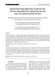 Rèn luyện kĩ năng nhận dạng và giải bài toán Hóa học nhằm phát triển năng lực dạy học cho sinh viên ngành Sư phạm Hóa học - Võ Văn Duyên Em