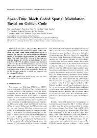 Space-Time Block Coded Spatial Modulation Based on Golden Code - Tien Dong Nguyen