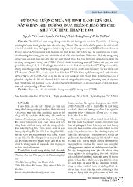 Sử dụng lượng mưa vệ tinh đánh giá khả năng hạn khí tượng dựa trên chỉ số SPI cho khu vực tỉnh Thanh Hóa - Nguyễn Viết Lành