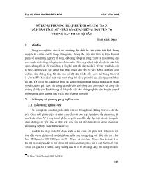 Sử dụng phương pháp huỳnh quang tia x để phân tích sự phân bố của những nguyên tố trong đất theo độ sâu - Thái Khắc Định