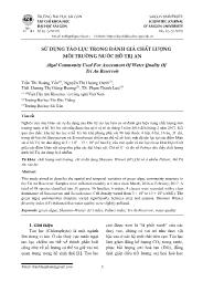 Sử dụng tảo lục trong đánh giá chất lượng môi trường nước hồ trị an - Trần Thị Hoàng Yến