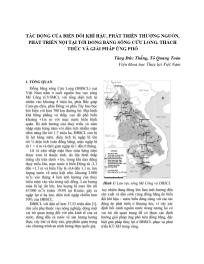 Tác động của biến đổi khí hậu, phát triển thượng nguồn, phát triển nội tại tới đồng bằng sông Cửu Long, thách thức và giải pháp ứng phó - Tăng Đức Thắng