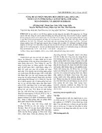 Tăng hệ số nhân nhanh chồi chuối laba (musa Sp.) nuôi cấy in vitro bằng cách sử dụng ánh sáng, myo-Inositol và adenin sulphate - Đỗ Đăng Giáp