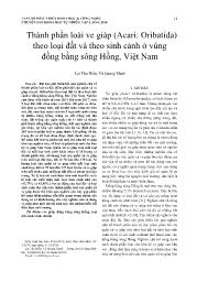 Thành phần loài ve giáp (Acari: Oribatida) theo loại đất và theo sinh cảnh ở vùng đồng bằng sông Hồng, Việt Nam - Lại Thu Hiền