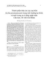 Thành phần thức ăn của cua biển Scylla paramamosain trong môi trường tự nhiên và nuôi trong ao ở rừng ngập mặn Cần Giờ, TP. Hồ Chí Minh - Trần Ngọc Diễm My