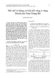 Thể chế và động cơ liên kết vùng ở vùng Duyên hải Nam Trung Bộ - Nguyễn Quốc Toàn