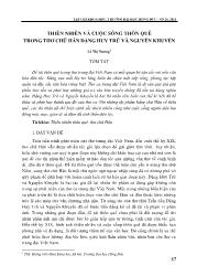 Thiên nhiên và cuộc sống thôn quê trong thơ chữ Hán Đặng Huy Trứ và Nguyễn Khuyến - Lê Thị Nương