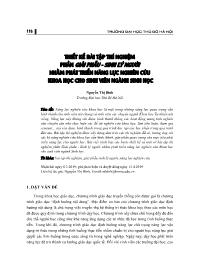 Thiết kế bài tập thí nghiệm phần giải phẫu - Sinh lý người nhằm phát triển năng lực nghiên cứu khoa học cho sinh viên ngành Sinh học - Nguyễn Thị Bình