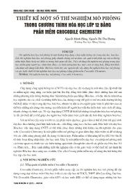 Thiết kế một số thí nghiệm mô phỏng trong chương trình Hóa học Lớp 12 bằng phần mềm crocodile chemistry - Nguyễn Mạnh Hùng