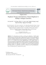 Thiết kế phân tử và dự đoán hoạt tính Estrogen của một số dẫn xuất Bisphenol A sử dụng phương pháp mạng nơ ron nhân tạo và tính toán hóa lượng - Vũ Văn Đạt