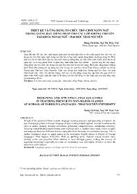 Thiết kế và ứng dụng tổ chức trò chơi ngôn ngữ trong giảng dạy tiếng Pháp cho các lớp không chuyên tại khoa ngoại ngữ - Đại học Thái Nguyên