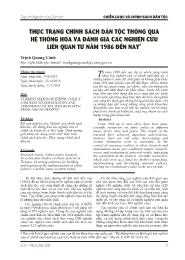 Thực trạng chính sách dân tộc thông qua hệ thống hóa và đánh giá các nghiên cứu liên quan từ năm 1986 đến nay - Trịnh Quang Cảnh