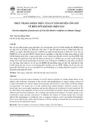 Thực trạng nhận thức của cư dân huyện Cần Giờ về biến đổi khí hậu hiện nay - Nguyễn Minh Nhựt