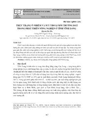 Thực trạng ô nhiễm và suy thoái môi trường đất trong phát triển nông nghiệp ở tỉnh Vĩnh Long - Huỳnh Phi Yến