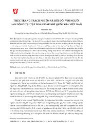 Thực trạng trách nhiệm xã hội đối với người lao động tại tập đoàn dầu khí quốc gia Việt Nam - Trần Thu Hà