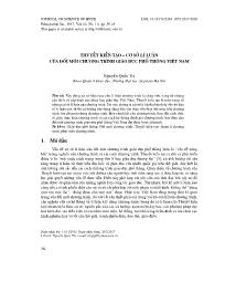 Thuyết kiến tạo – cơ sở lí luận của đổi mới chương trình giáo dục phổ thông Việt Nam