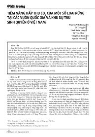 Tiềm năng hấp thụ CO2 của một số loại rừng tại các vườn quốc gia và khu dự trữ sinh quyển ở Việt Nam - Nguyễn Viết Lương
