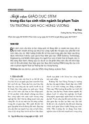 Tiếp cận giáo dục stem trong đào tạo sinh viên ngành sư phạm toán tại trường Đại học Hùng Vương - Đỗ Tùng