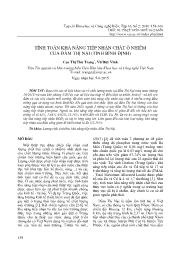 Tính toán khả năng tiếp nhận chất ô nhiễm của đầm Thị Nại (tỉnh Bình Định) - cao Thị Thu Trang