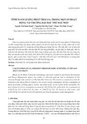 Tính toán lượng phát thải CO2 trong một số hoạt động tại trường Đại học Thủ Dầu Một - Nguyễn Thị Xuân Hạnh