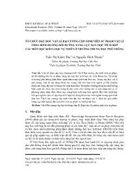 Tổ chức dạy học vật lí đại cương cho sinh viên sư phạm vật lí theo định hướng bồi dưỡng năng lực dạy học tích hợp các môn học khoa học tự nhiên ở trường Trung học Phổ thông - Trần Thị Kiểm Thu