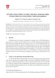 Tổ chức hoạt động tự học cho học sinh bài ‘Hiện tượng phản xạ toàn phần’ theo B-Learning - Nguyễn Thị Lan Ngọc