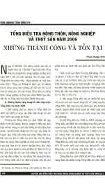 Tổng điều tra nông thôn, nông nghiệp và thuỷ sản năm 2006 những thành công và tồn tại - Phạm Quang Vinh