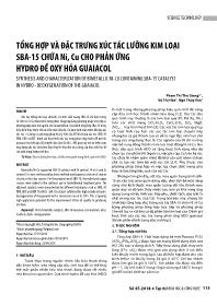Tổng hợp và đặc trưng xúc tác lưỡng kim loại SBA-15 chứa Ni, cu cho phản ứng hydro đề oxy hóa guaiacol - Phạm Thị Thu Giang