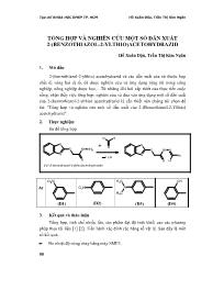 Tổng hợp và nghiên cứu một số dẫn xuất 2-(benzothiazol-2-ylthio)acetohydrazid - Hồ Xuân Đậu