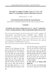 Tổng hợp và nghiên cứu phức chất Cu2+ và Zn2+ với phối tử 9-Antrađehit 4-phenylthiosemicacbazon - Nguyễn Minh Hải