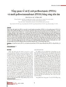 Tổng quan về xử lý axit perflooctanoic (PFOA) và muối peflooctansunfonat (PFOS) bằng sóng siêu âm - Phan Thị Lan Anh