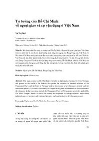 Tư tưởng của Hồ Chí Minh về ngoại giao và sự vận dụng ở Việt Nam - Vũ Thị Hoà