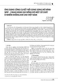 Ứng dụng công cụ kết nối song song mô hình WRF - CMAQ đánh giá nồng độ một số chất ô nhiễm không khí cho Việt Nam - Lê Văn Quy