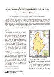 Ứng dụng mô hình mike nam đánh giá tác động của biến đổi khí hậu đến tài nguyên nước lưu vực Kon Plong - Nguyễn Đình Hoàng