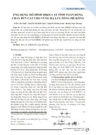 Ứng dụng mô hình mike11 ST tính toán dòng chảy bùn cát cho vùng hạ lưu sông Mê Kông - Trần Văn Tình