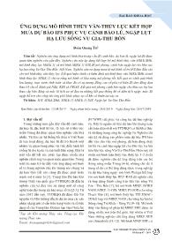 Ứng dụng mô hình thủy văn - Thủy lực kết hợp mưa dự báo IFS phục vụ cảnh báo lũ, ngập lụt hạ lưu Sông Vu Gia - Thu Bồn - Đoàn Quang Trí