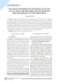 Ứng dụng mô hình toán mô phỏng ngập lụt hạ lưu sông Thị Tính theo một số kịch bản biến đổi khí hậu về nước biển dâng - Lương Văn Việt