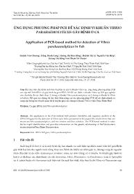 Ứng dụng phương pháp PCR để xác định vi khuẩn vibrio parahaemolyticus gây bệnh ở cá - Huỳnh Văn Chương