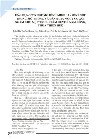 Ứng dụng tổ hợp mô hình mike 11 - Mike she trong mô phỏng và đánh giá nguy cơ xói ngầm khu vực trung tâm huyện Nam Đông, Thừa Thiên Huế - Trần Hữu TUyên