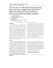 Vai trò của các chất điều hòa tăng trưởng thực vật trong sự phát triển chồi từ mô phân sinh ngọn chồi cây Cát Tường Eustomagrandiflorum (Raf.) Shinners - Ngô Thạch Quỳnh Huyên