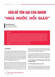 Vấn đề tên gọi của nhóm “Nhà nước hồi giáo” - Nguyễn Việt Khoa