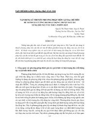 Vận dụng lý thuyết phương pháp tiếp cận đa chỉ tiêu để đánh giá cường độ hoạt động trượt đất đá vùng đồi núi tây Thừa Thiên Huế - Nguyễn Thị Thanh Nhàn