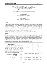 Về một lược đồ đối ngẫu trong tối ưu dạng phân thức tuyến tính - Huỳnh Khoa