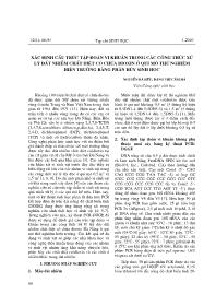Xác định cấu trúc tập đoàn vi khuẩn trong các công thức xử lý đất nhiễm chất diệt cỏ chứa dioxin ở qui mô thử nghiệm hiện truờng bằng phân hủy sinh học - Nguyễn Bá Hữu